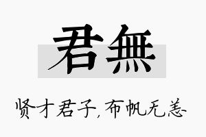 君无名字的寓意及含义