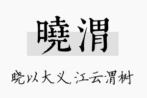 晓渭名字的寓意及含义