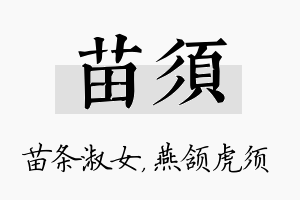 苗须名字的寓意及含义