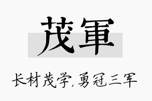 茂军名字的寓意及含义