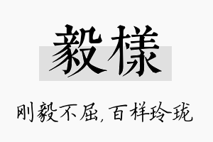 毅样名字的寓意及含义