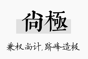 尚极名字的寓意及含义