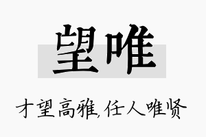 望唯名字的寓意及含义