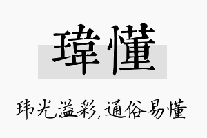 玮懂名字的寓意及含义