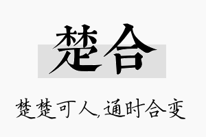 楚合名字的寓意及含义