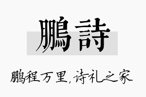 鹏诗名字的寓意及含义