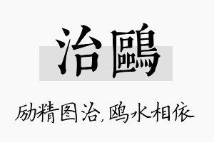 治鸥名字的寓意及含义