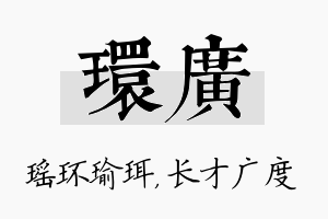 环广名字的寓意及含义