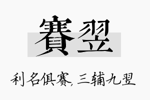 赛翌名字的寓意及含义