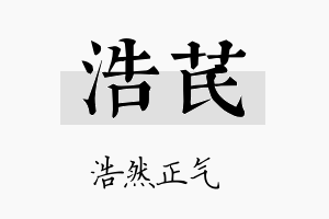 浩芪名字的寓意及含义