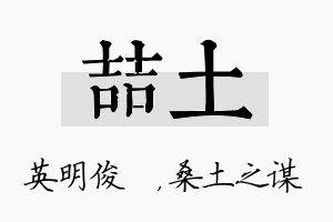 喆土名字的寓意及含义