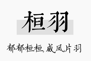 桓羽名字的寓意及含义