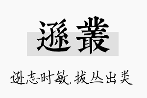 逊丛名字的寓意及含义