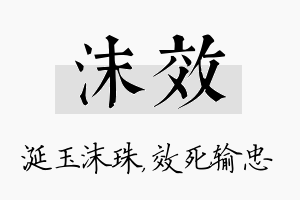 沫效名字的寓意及含义