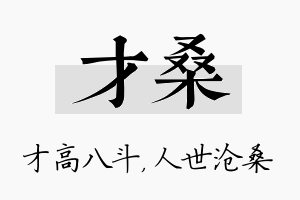 才桑名字的寓意及含义