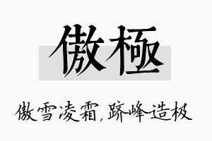 傲极名字的寓意及含义