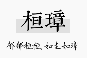 桓璋名字的寓意及含义