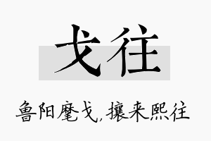 戈往名字的寓意及含义