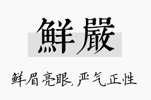 鲜严名字的寓意及含义