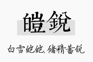 皑锐名字的寓意及含义