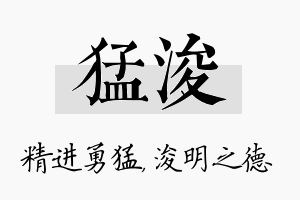 猛浚名字的寓意及含义