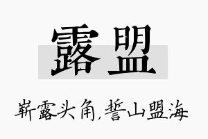 露盟名字的寓意及含义