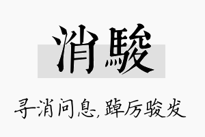 消骏名字的寓意及含义