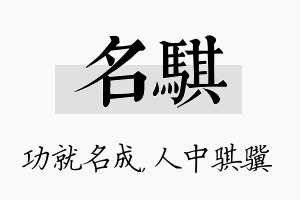 名骐名字的寓意及含义