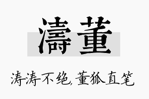 涛董名字的寓意及含义