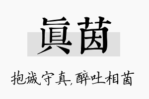 真茵名字的寓意及含义