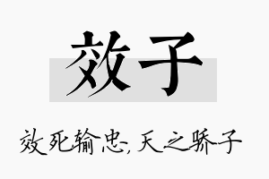 效子名字的寓意及含义