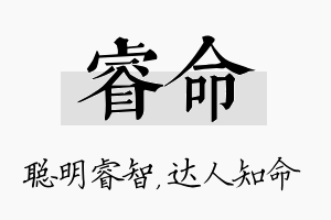 睿命名字的寓意及含义