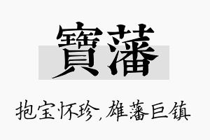 宝藩名字的寓意及含义