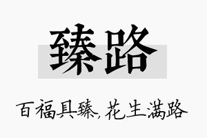 臻路名字的寓意及含义