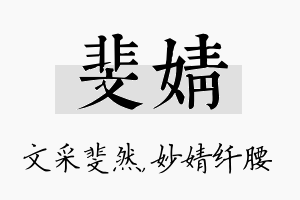 斐婧名字的寓意及含义