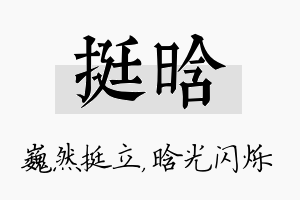 挺晗名字的寓意及含义