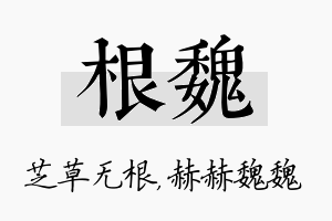 根魏名字的寓意及含义