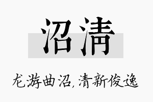 沼清名字的寓意及含义