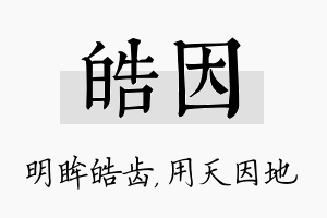 皓因名字的寓意及含义