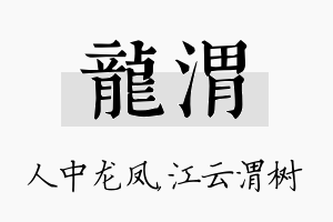 龙渭名字的寓意及含义