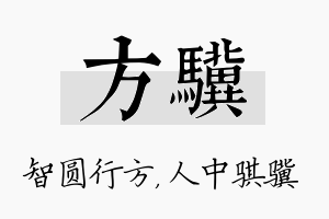 方骥名字的寓意及含义