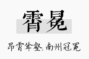 霄冕名字的寓意及含义