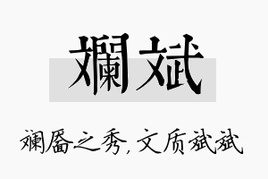 斓斌名字的寓意及含义