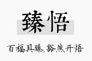 臻悟名字的寓意及含义