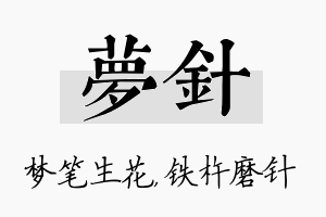 梦针名字的寓意及含义