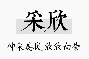 采欣名字的寓意及含义