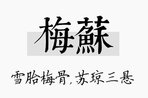 梅苏名字的寓意及含义