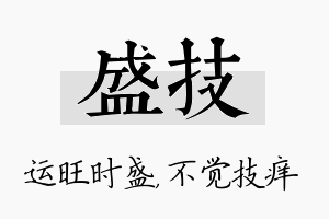 盛技名字的寓意及含义