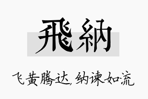 飞纳名字的寓意及含义