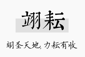 翊耘名字的寓意及含义